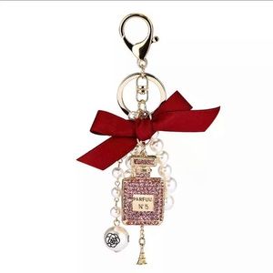 Perfume bottle bag accessories, bag charm, keychain